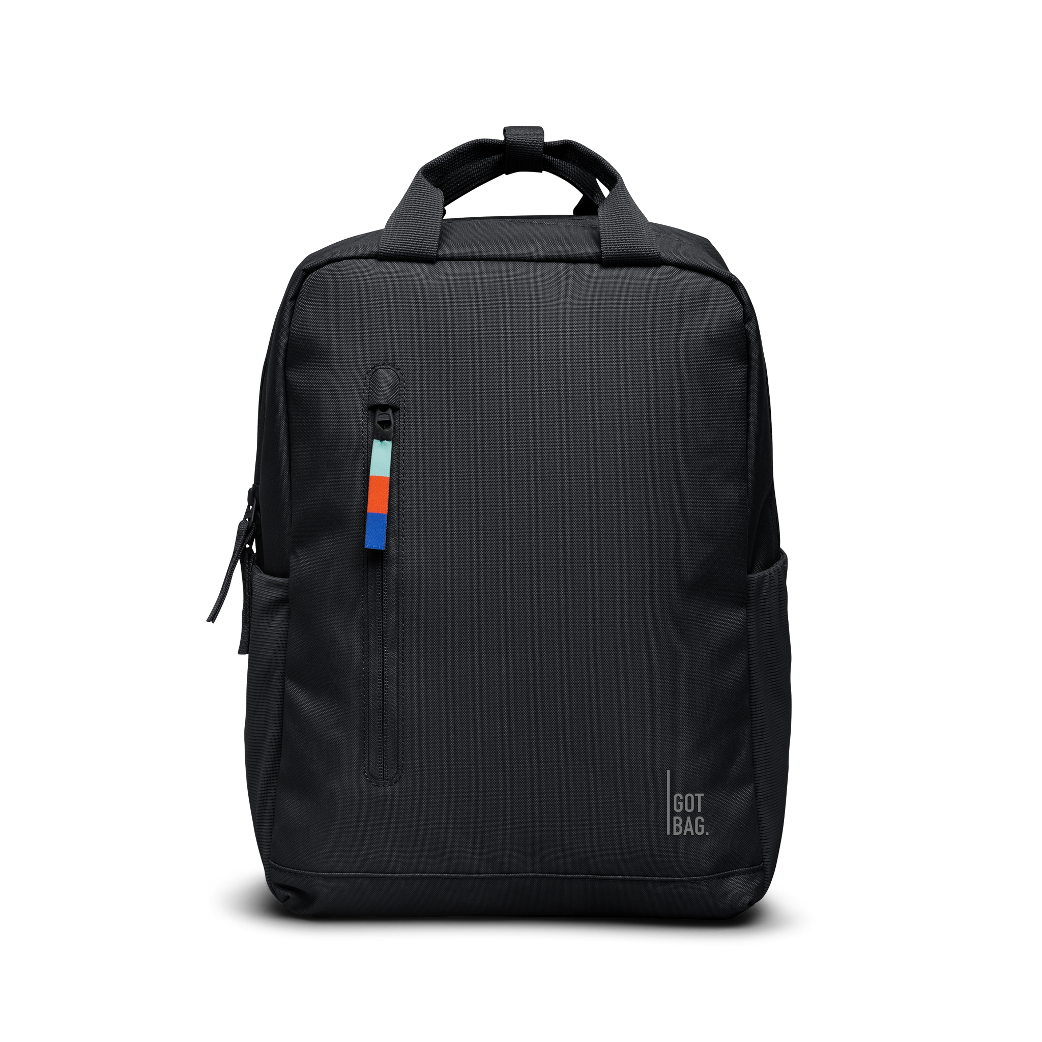 Water-Resistant Rolltop Backpack with Laptop Compartment - black