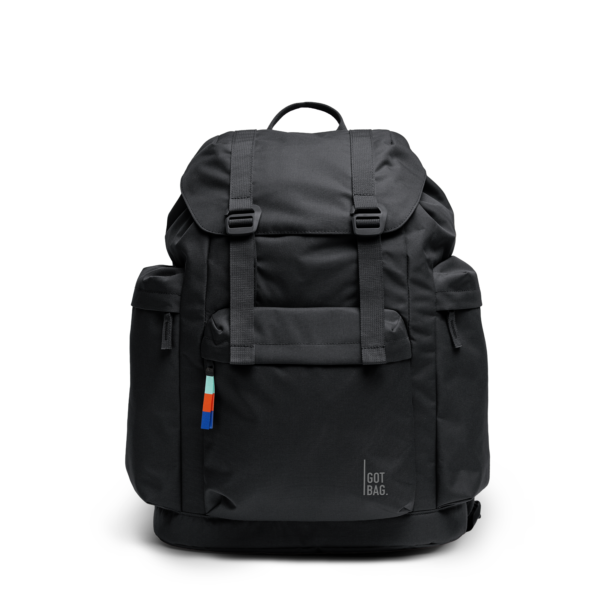 Water-Resistant Rolltop Backpack with Laptop Compartment - black