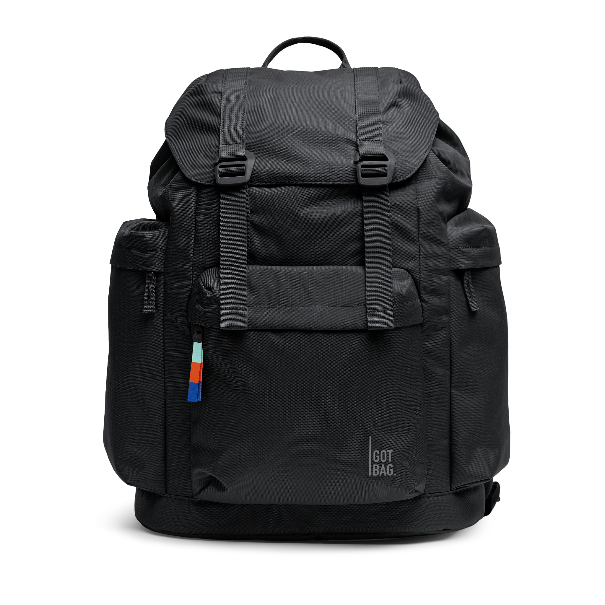 Water-Resistant Rolltop Backpack with Laptop Compartment - black