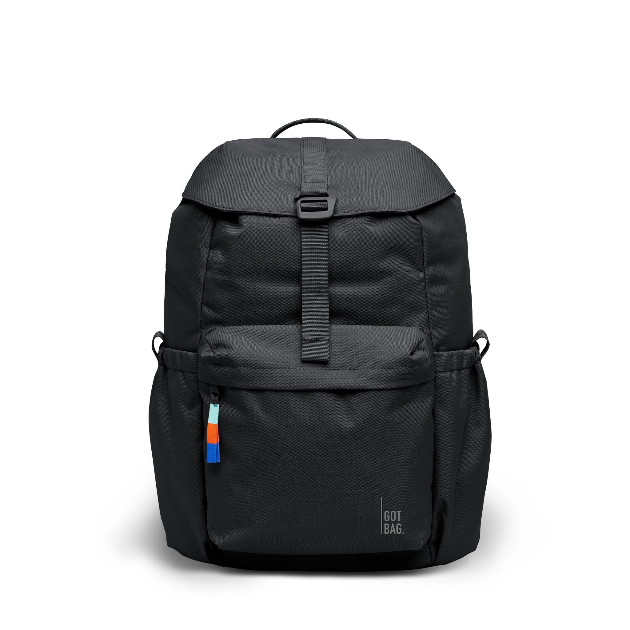 Water-Resistant Rolltop Backpack with Laptop Compartment - black