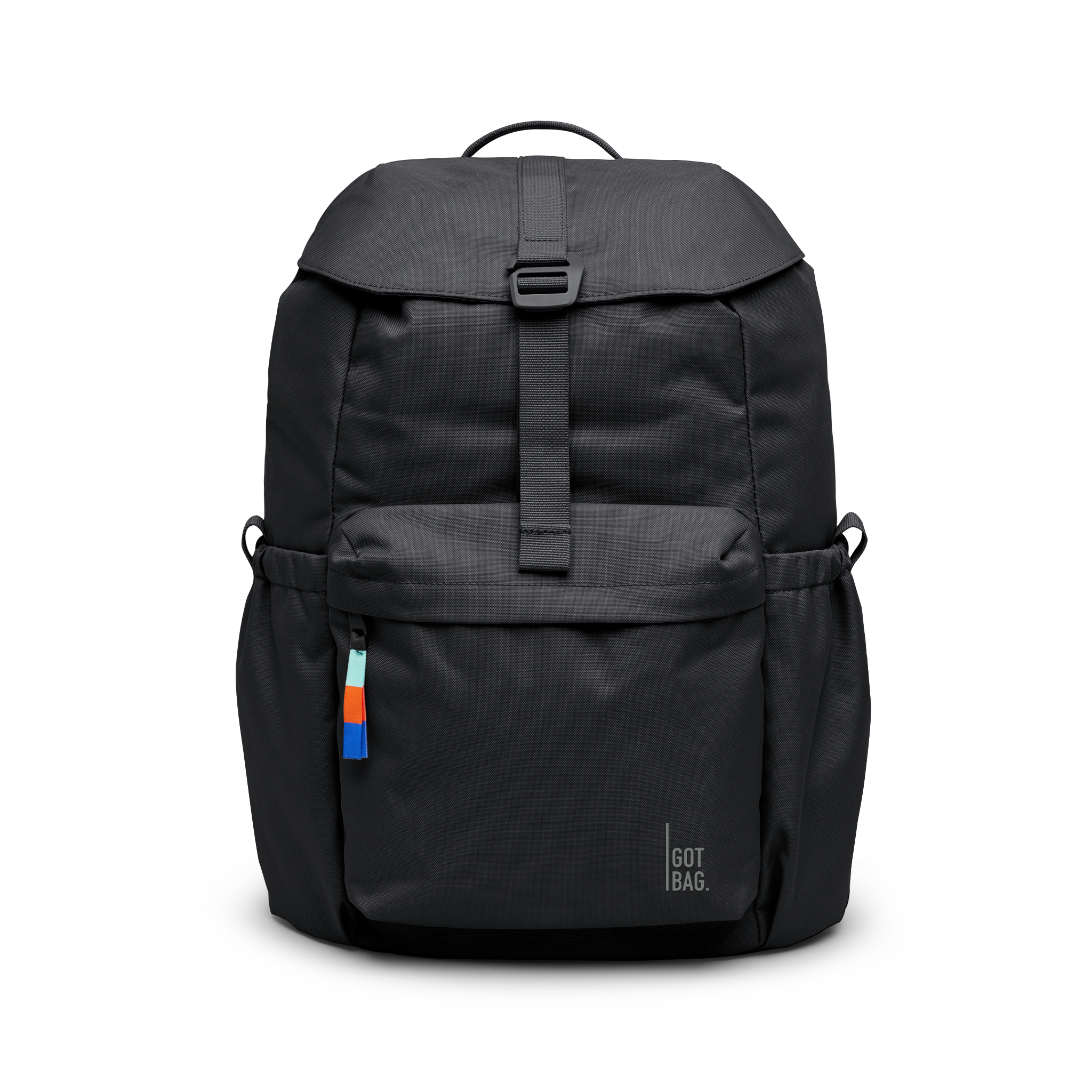 Water-Resistant Rolltop Backpack with Laptop Compartment - black