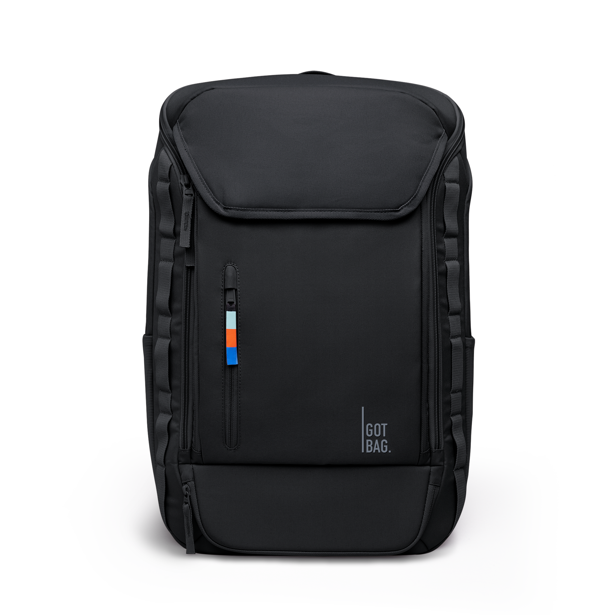 Water-Resistant Rolltop Backpack with Laptop Compartment - black