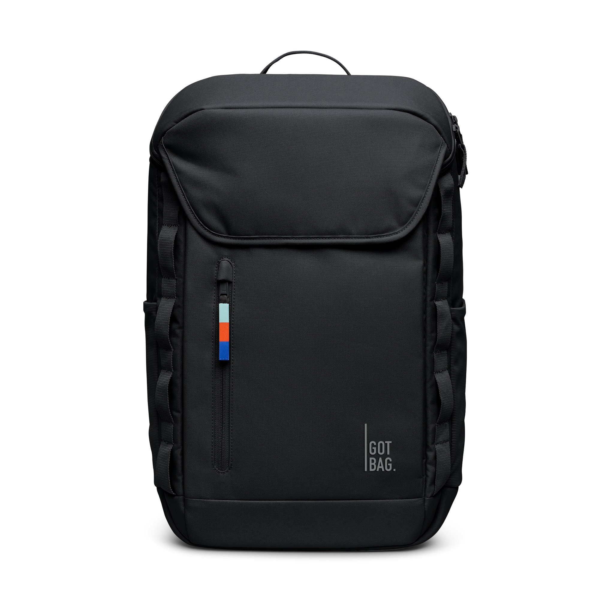 Water-Resistant Rolltop Backpack with Laptop Compartment - black
