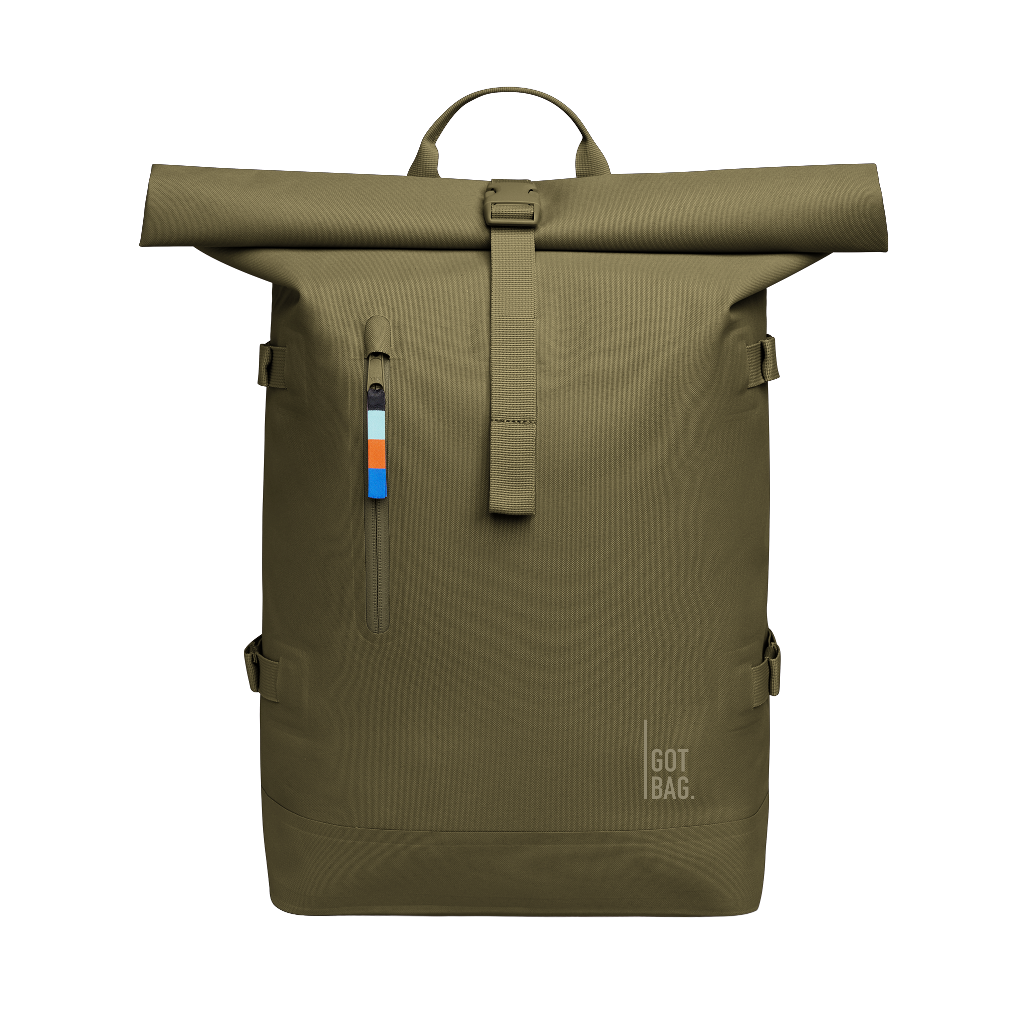 Water-Resistant Rolltop Backpack with Laptop Compartment - black