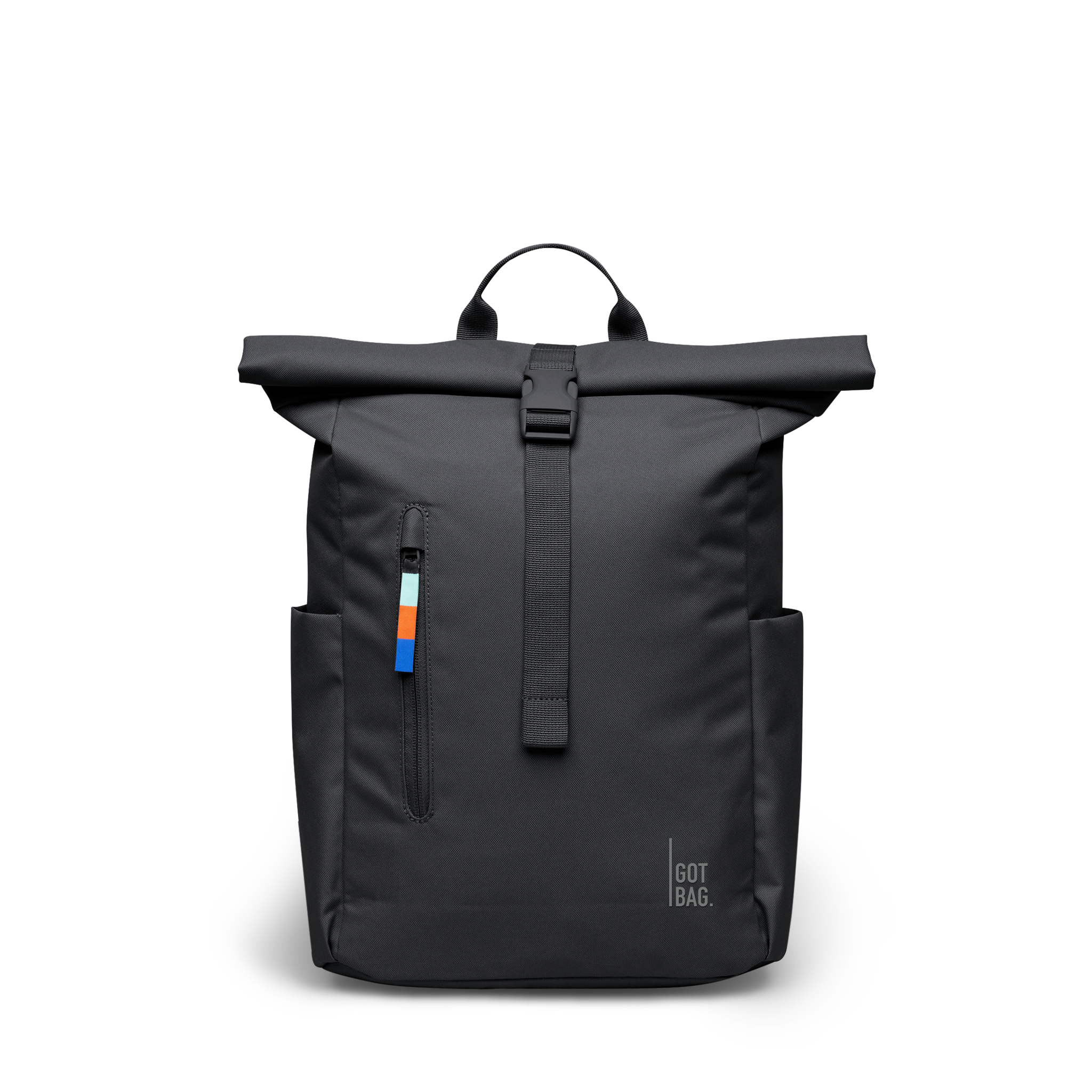 Water-Resistant Rolltop Backpack with Laptop Compartment - black