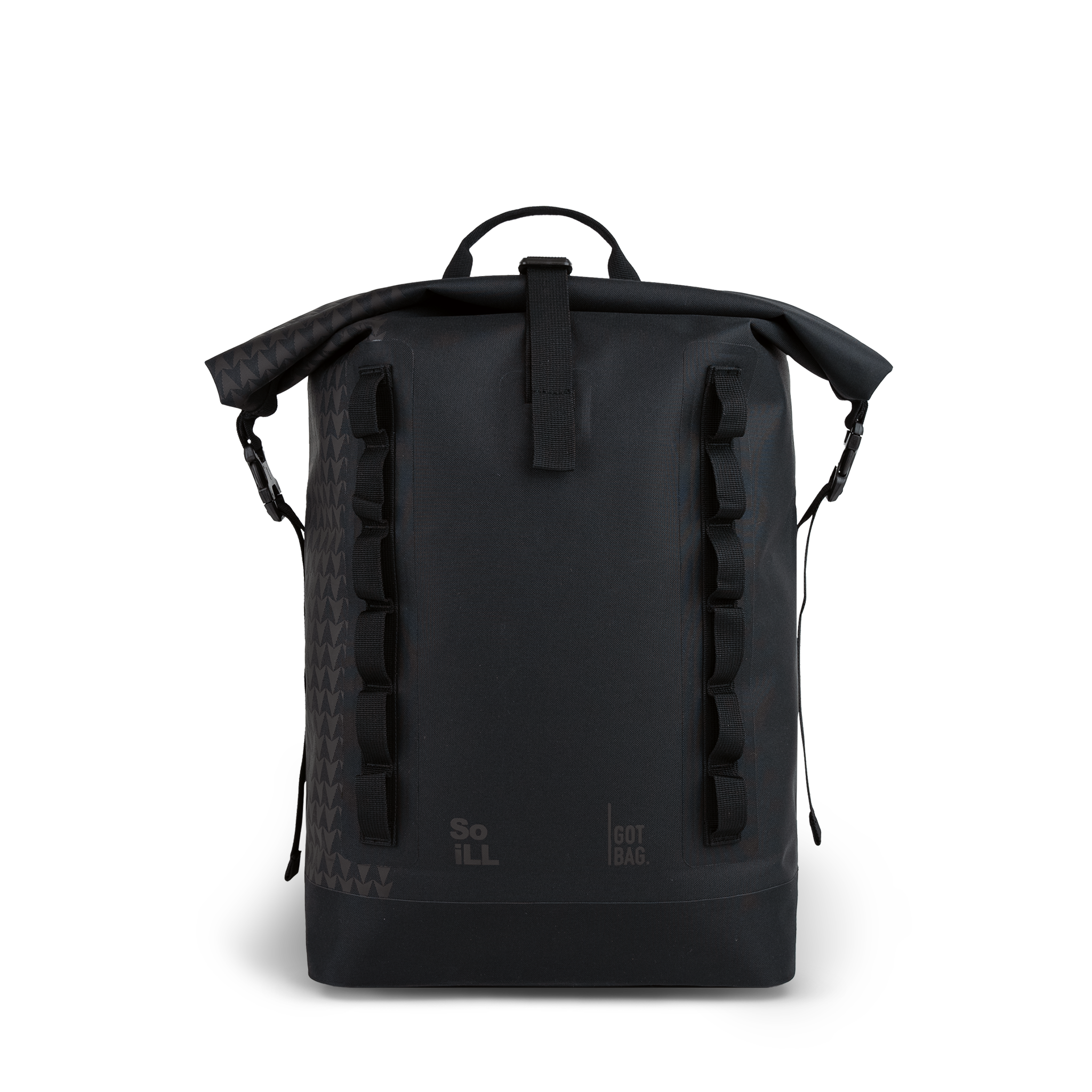 Water-Resistant Rolltop Backpack with Laptop Compartment - black