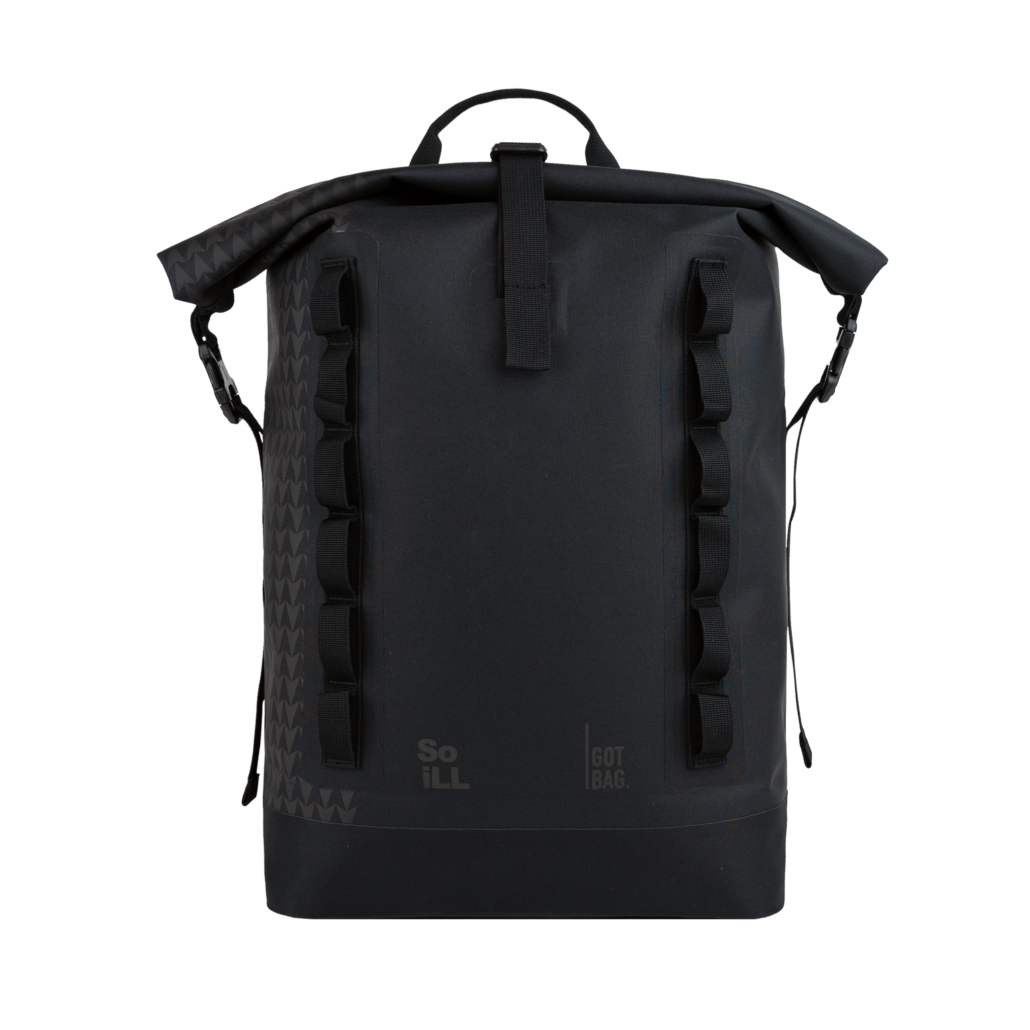 Water-Resistant Rolltop Backpack with Laptop Compartment - black