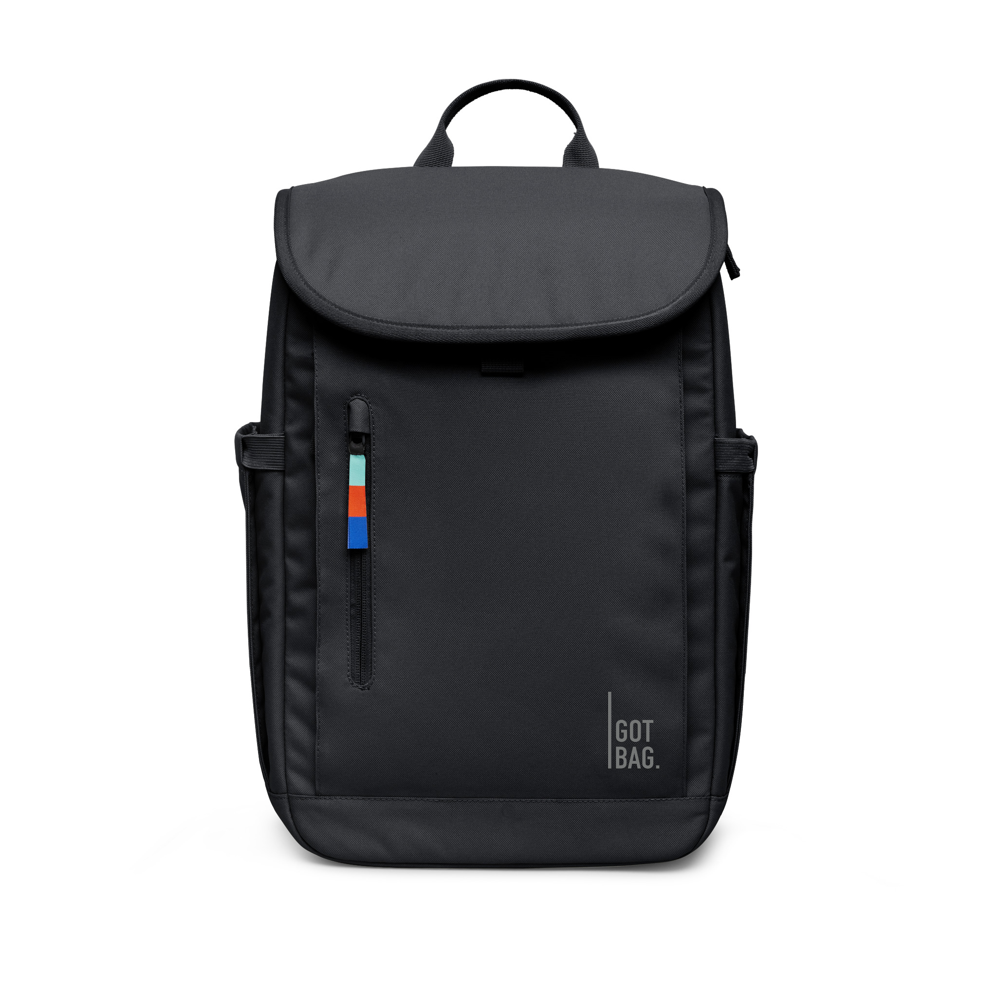Water-Resistant Rolltop Backpack with Laptop Compartment - black